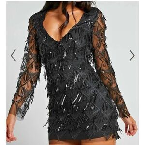 Elegant Black Sequin Dress